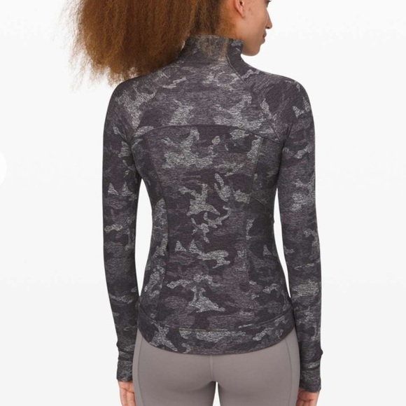 Lululemon Outrun the Elements 1/2 Zip Incognito Camo HTR Black 8 EUC - Picture 3 of 9